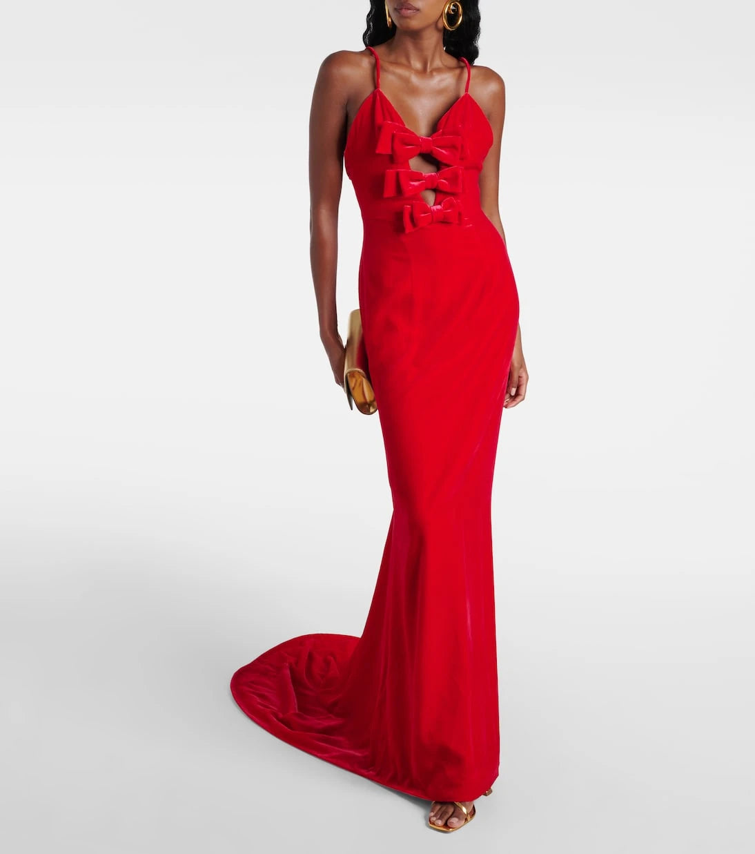 Alessandra Rich - Bow-detail velvet gown