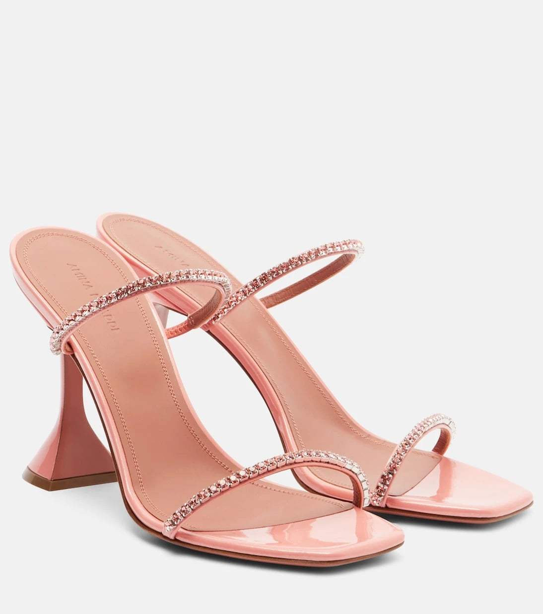 Amina Muaddi - Gilda embellished patent leather sandals