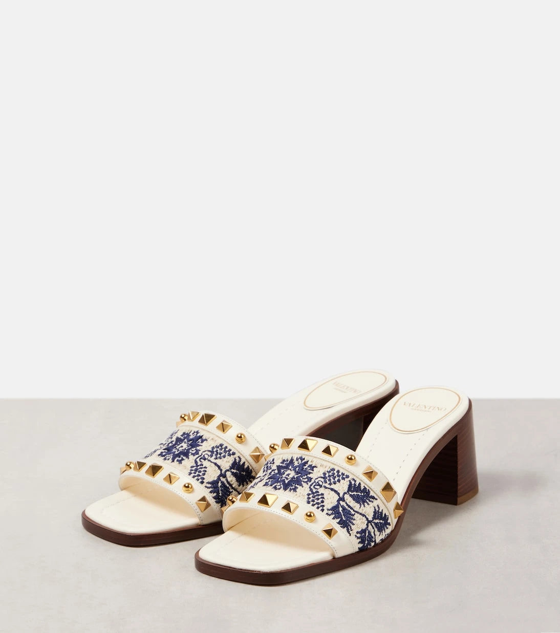 Valentino Garavani - County 60 Rockstud embroidered mules