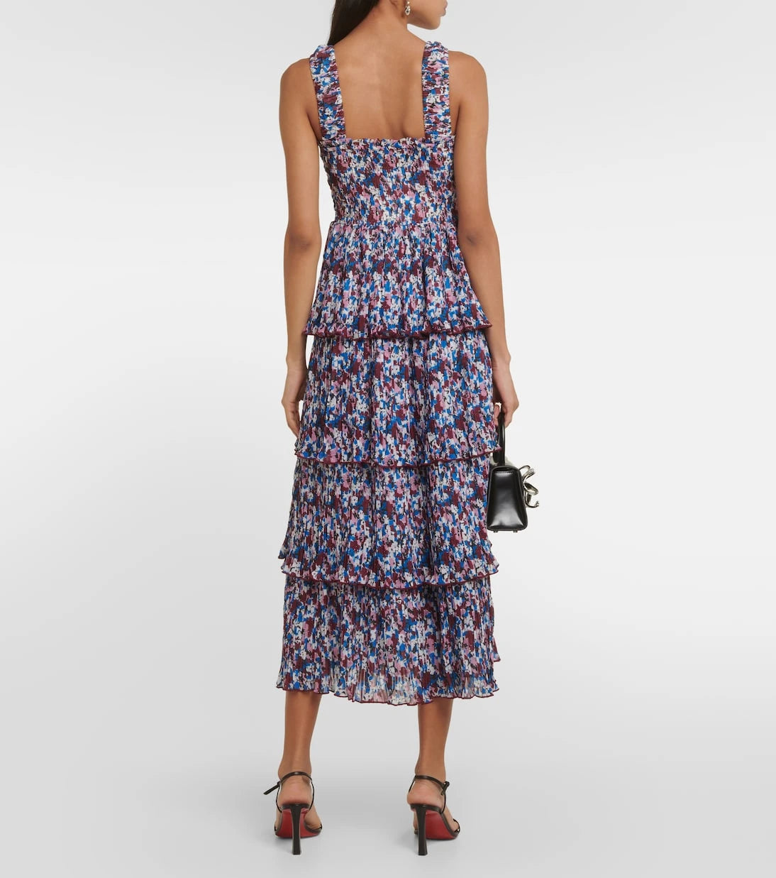 Ganni - Floral pleated georgette midi dress