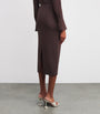 Good American Brown Matte Jersey Midi Skirt