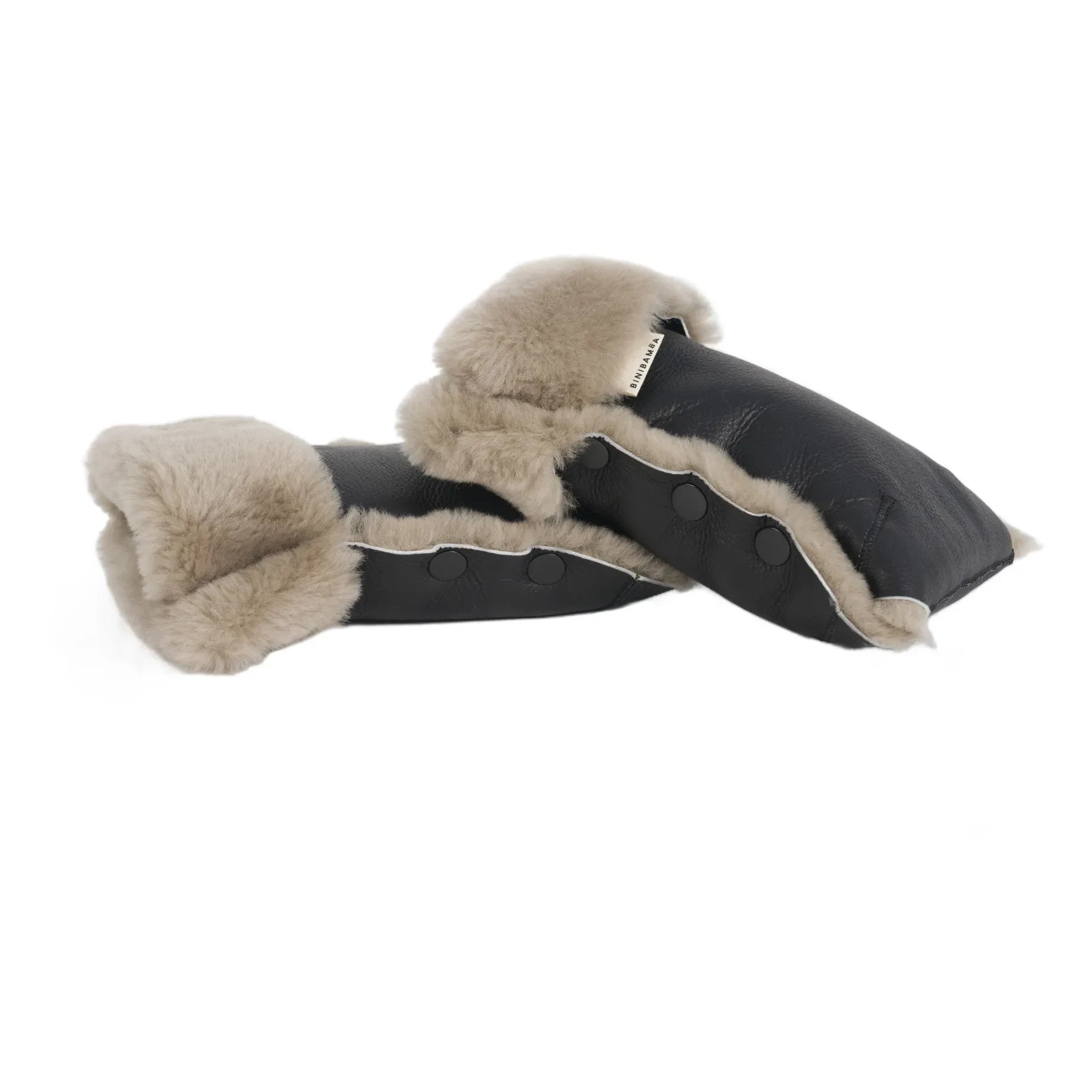 BINIBAMBA - Lambskin stroller mittens | Toast