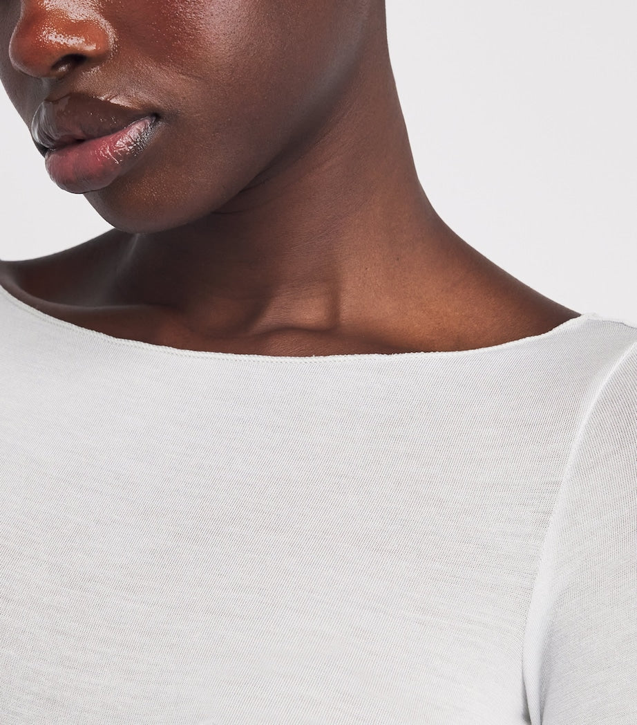 Skims Grey Modal-Blend Boat-Neck T-Shirt