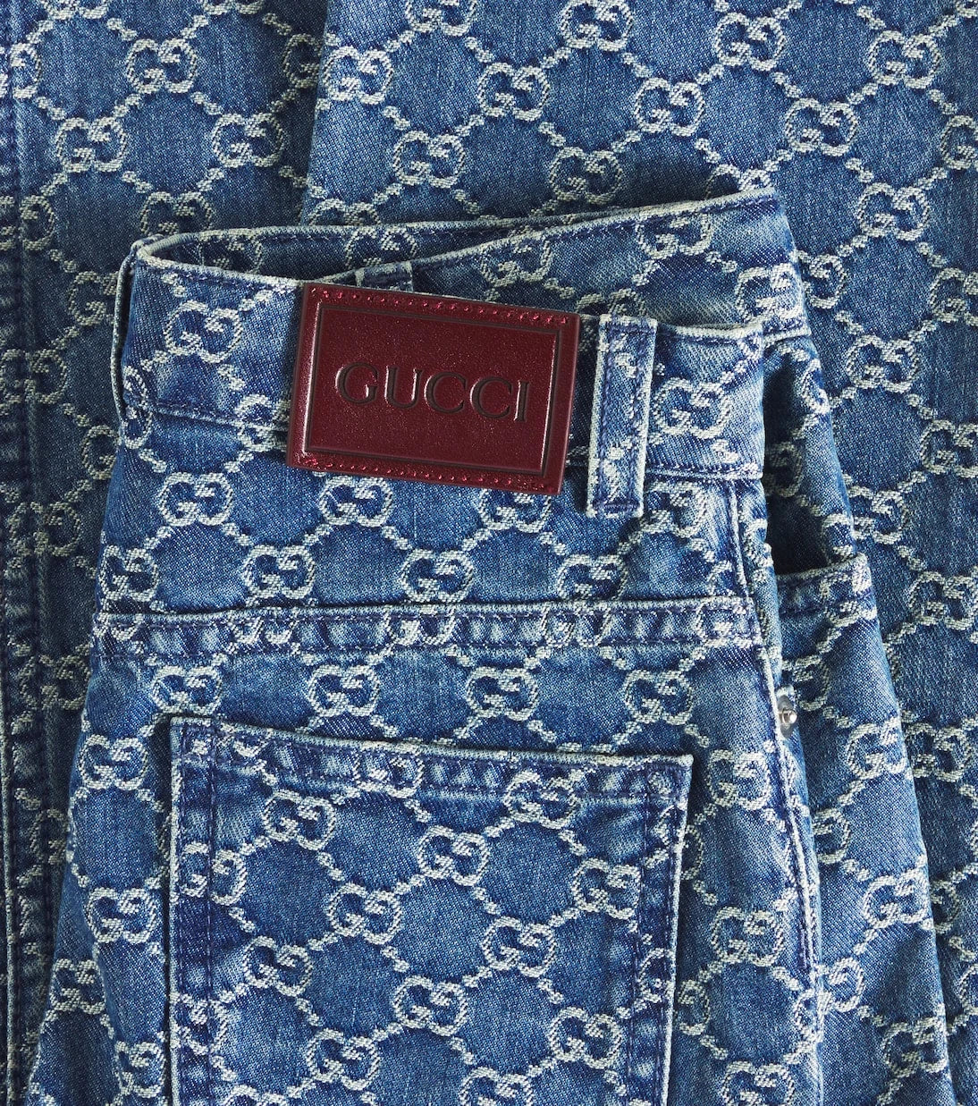 Gucci Kids - GG denim jacquard straight jeans