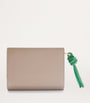 Beige Leather Knot Compact Wallet