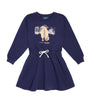 Ralph Lauren Kids Navy Cotton-Blend Polo Bear Sweatshirt Dress (2-7 Years)