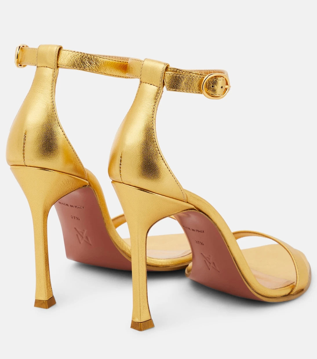 Amina Muaddi - Kim metallic leather sandals
