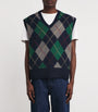 Polo Ralph Lauren Navy Wool-Cotton Big Fit Argyle Sweater Vest