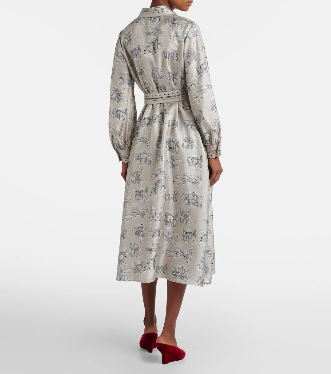 Max Mara - Carbone printed silk midi dress