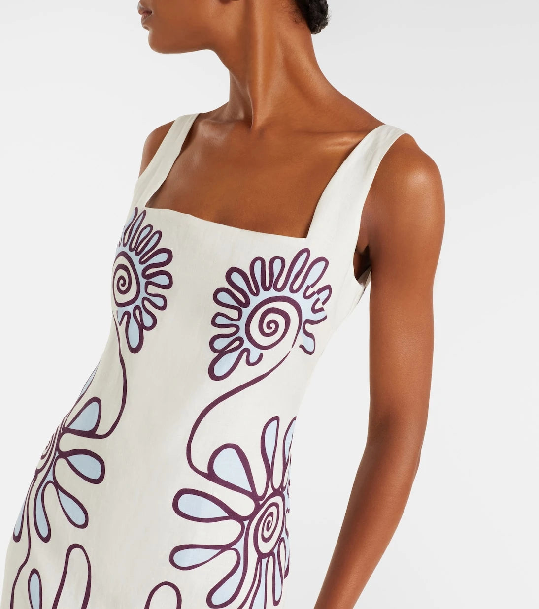 Cala de la Cruz - Amaranta printed linen midi dress