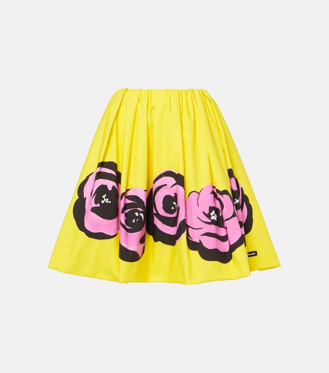 Miu Miu - Floral poplin and jersey midi skirt