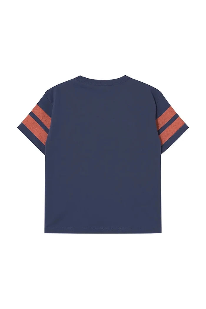 Детска памучна тениска Tinycottons STRIPES LOGO TEE