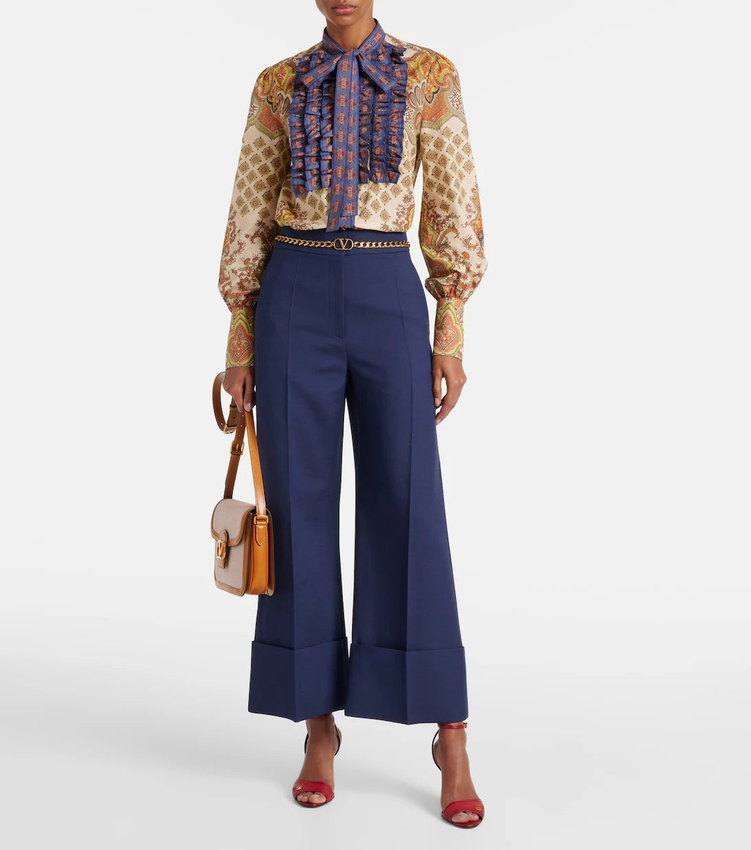Valentino - Voyage Imaginaire ruffled cotton shirt