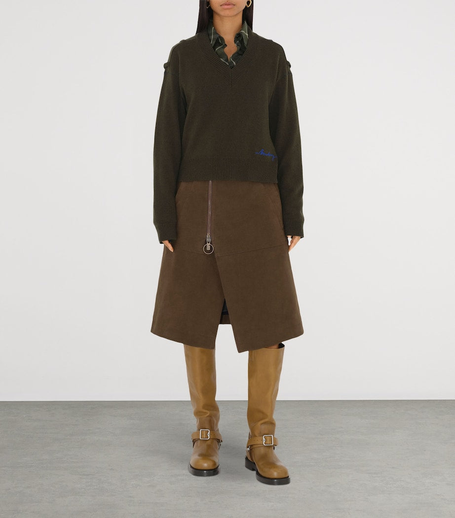 Burberry Brown Leather Saddle Knee-High Boots