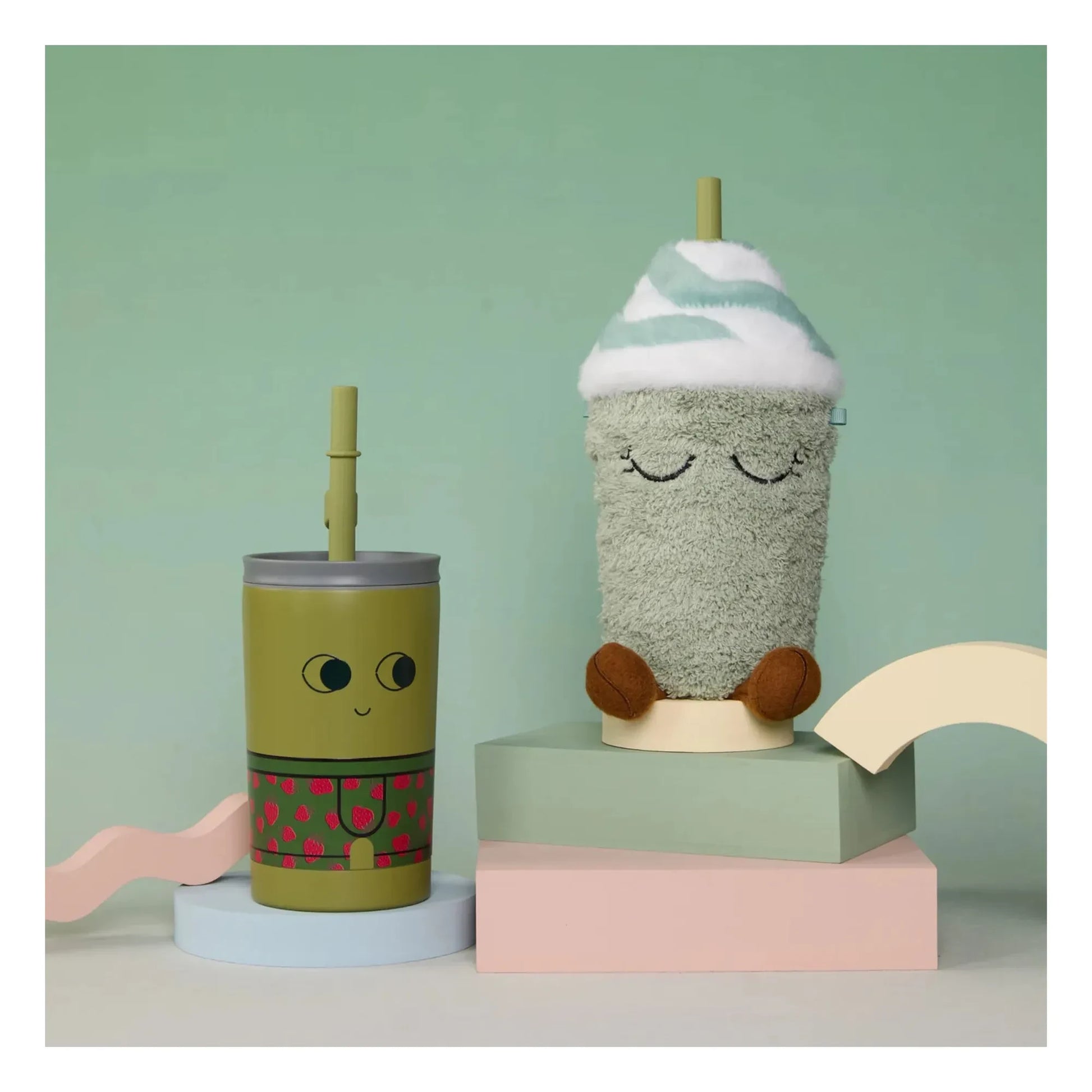 Asobu - Isothermal cup with Mimi cover | Green