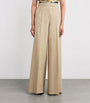 Max Mara Beige Stretch-Cotton Wide-Leg Trousers