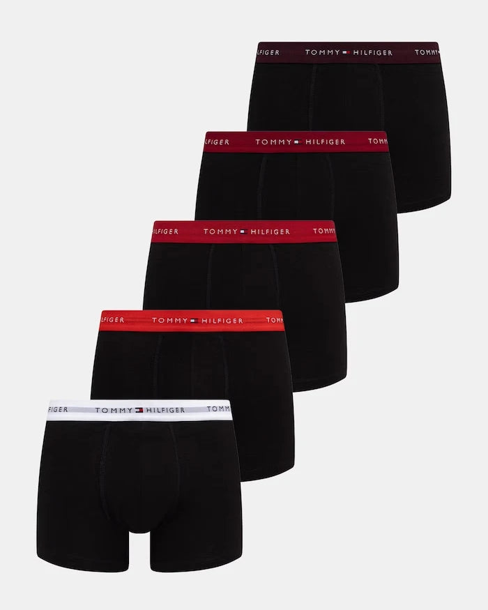 Tommy Hilfiger pamuk ve elastanlı dar kesim erkek boxer 5'li paket