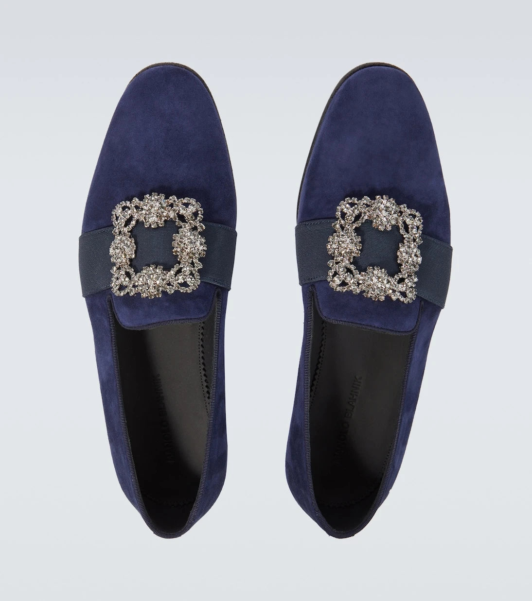 Manolo Blahnik - Carlton embellished suede loafers