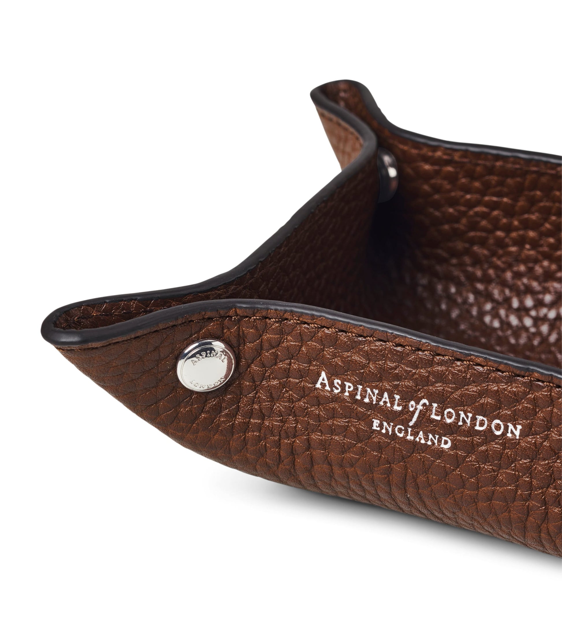 Mini Grained Leather Tidy Tray (9.5cm x 9.5cm)