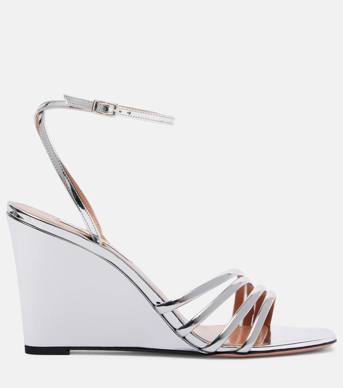 Aquazzura - صنادل Latour 85 الوتدية ذات التأثير المعدني