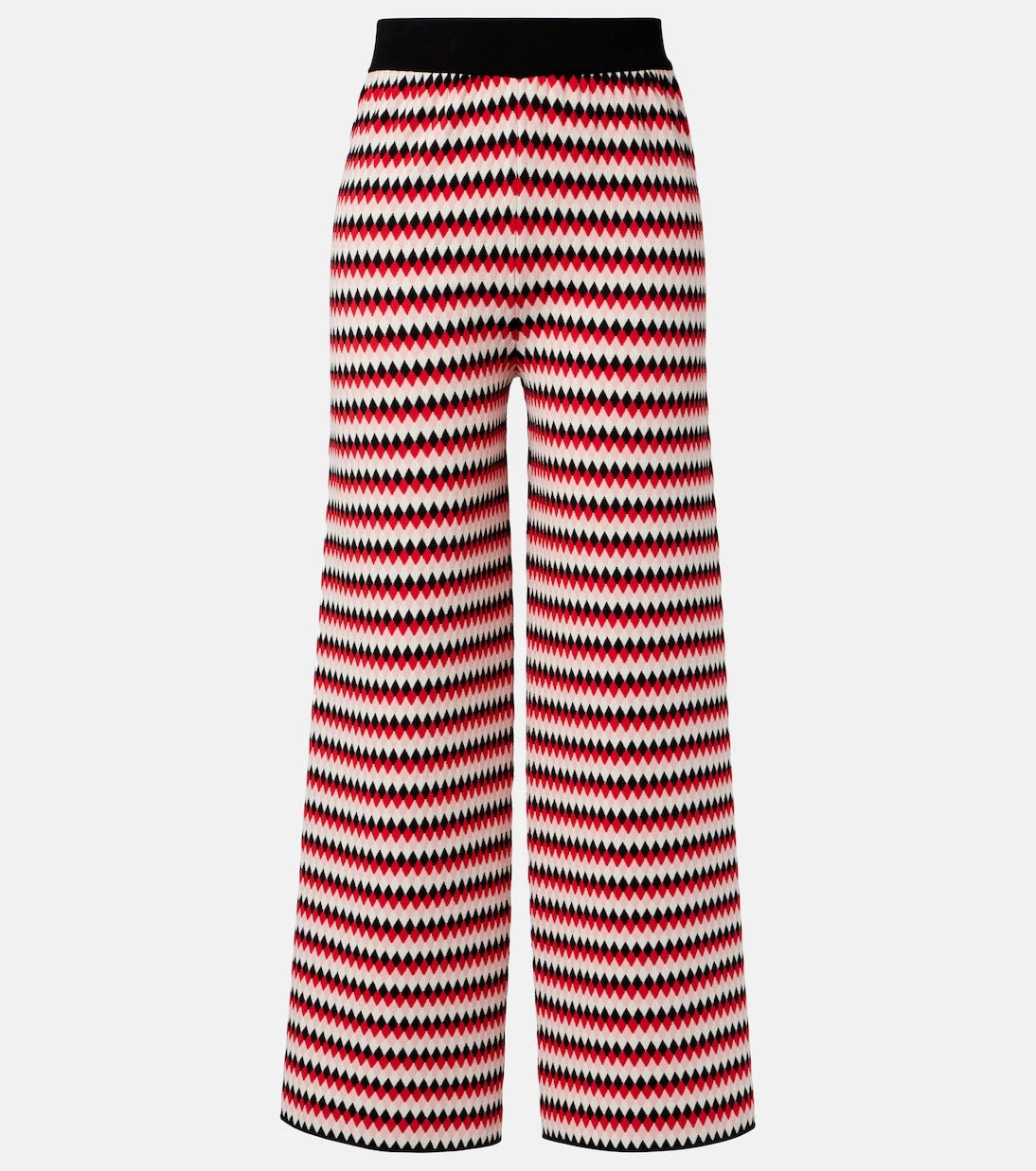 La DoubleJ - Checkers knitted wide-leg pants