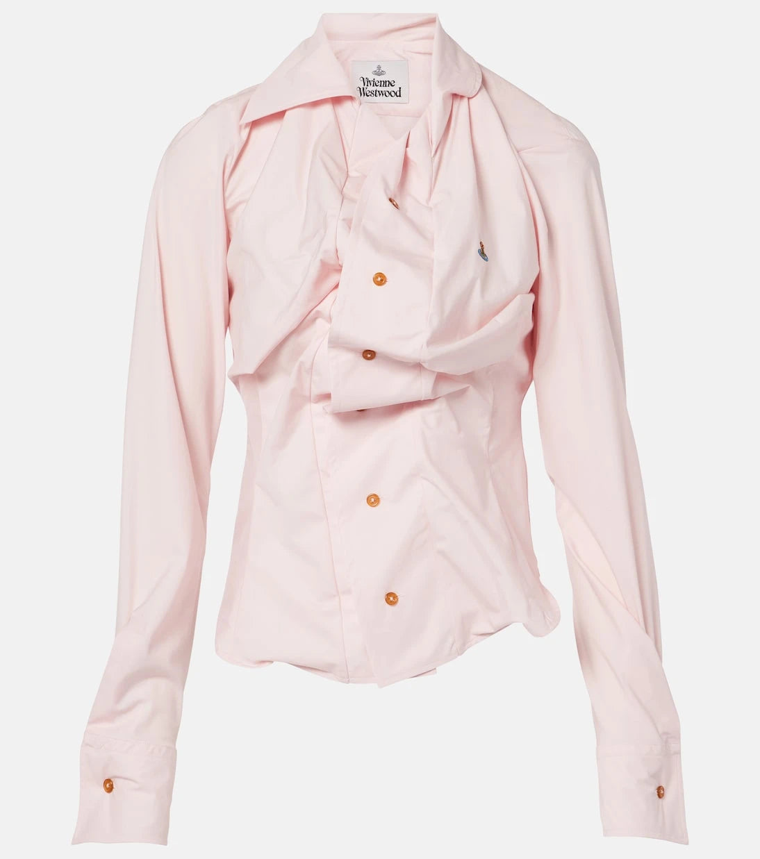 Vivienne Westwood - Orb büzgülü asimetrik pamuklu gömlek