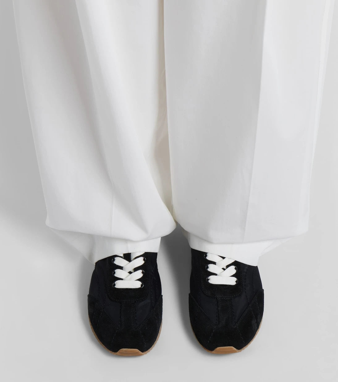Toteme - Flex suede-trimmed sneakers