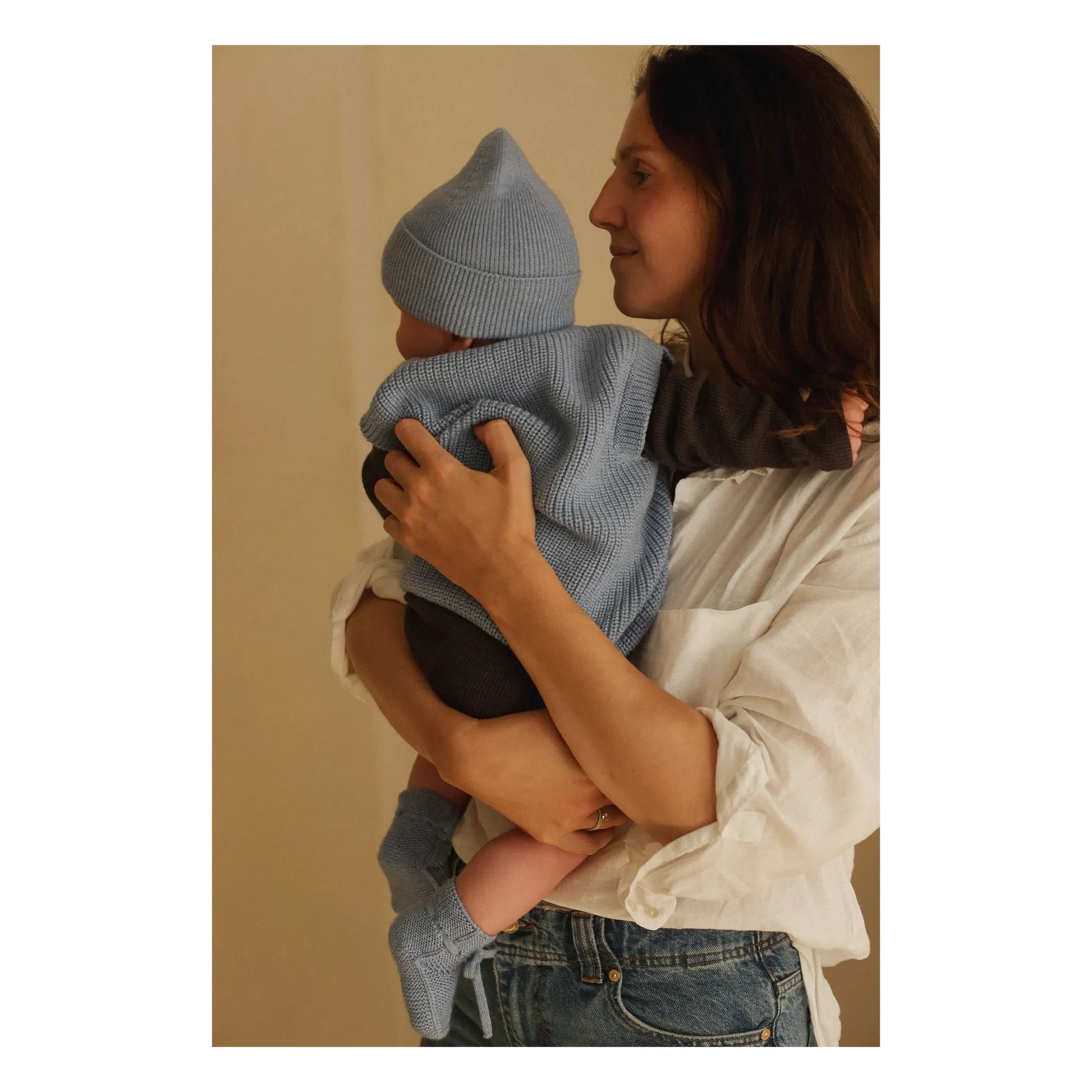 Hvid - Merino wool slippers | Light Blue