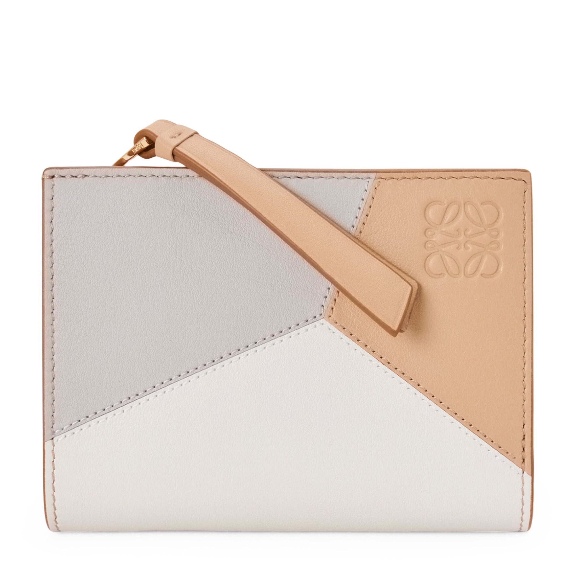 LOEWE White Leather Puzzle Compact Wallet