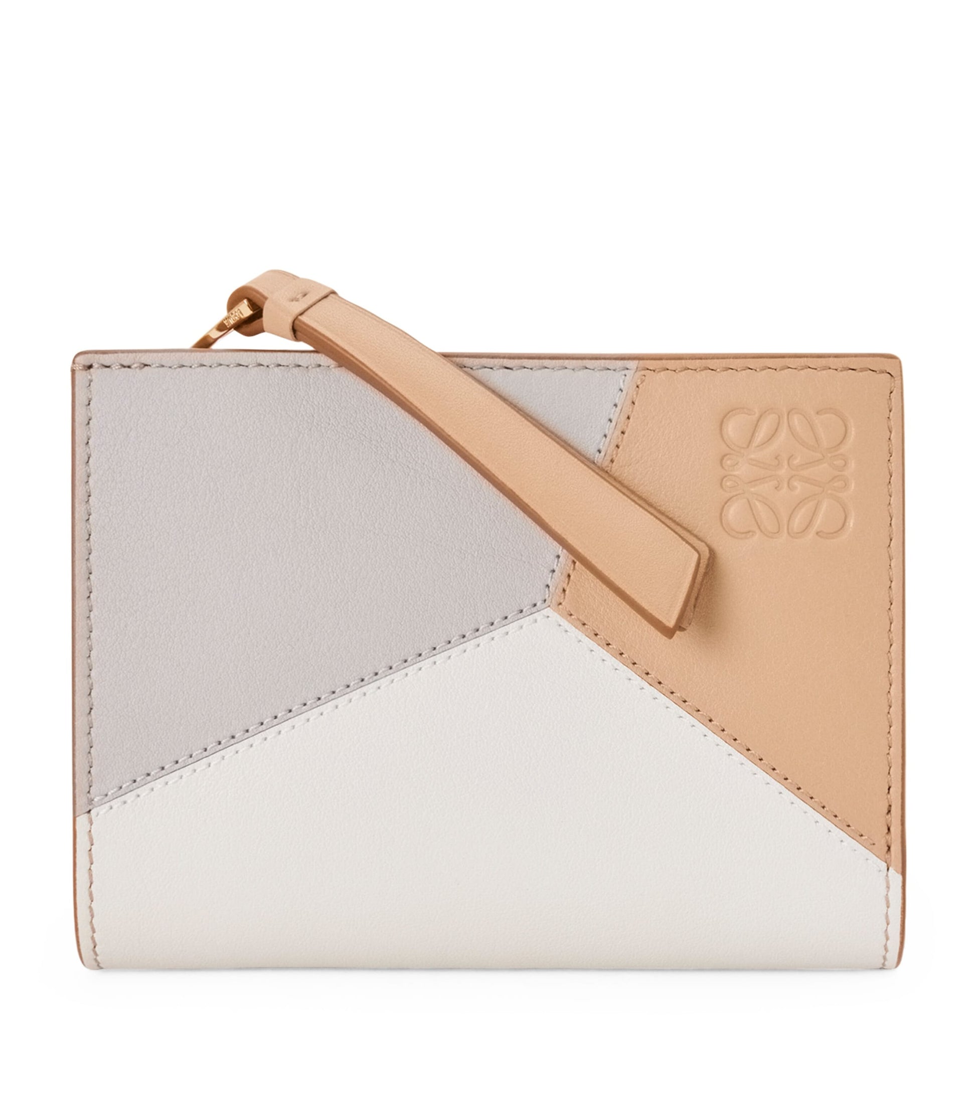 LOEWE White Leather Puzzle Compact Wallet
