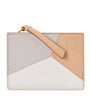 LOEWE White Leather Puzzle Compact Wallet