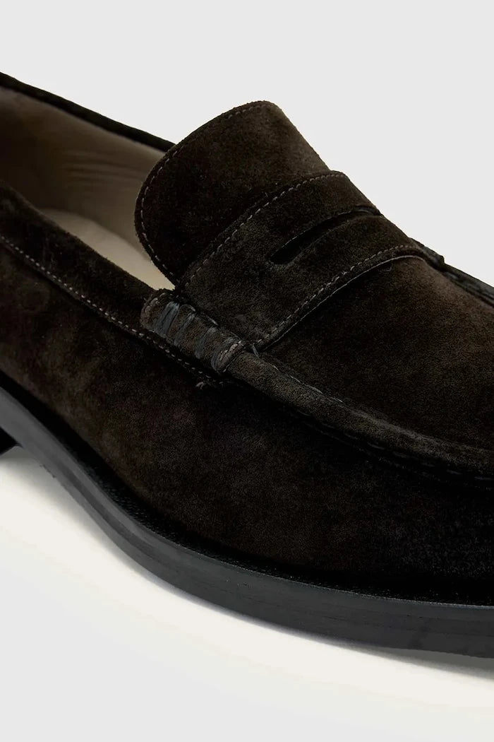 Велурени мокасини AllSaints Bloom Suede Loafer