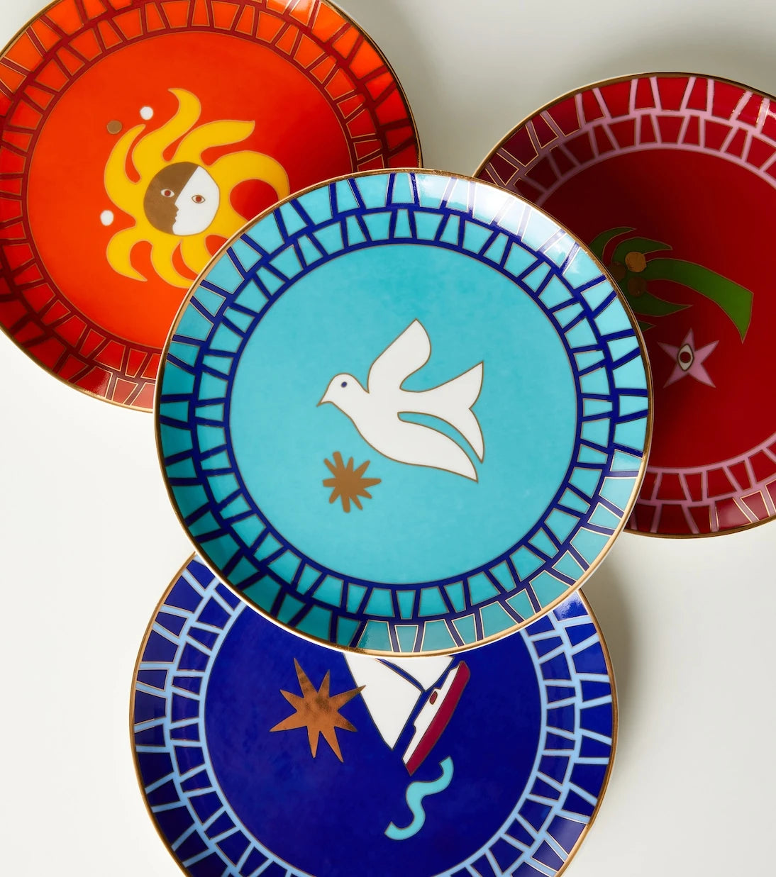Jonathan Adler - Playa set of 4 porcelain side plates