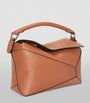 LOEWE Brown Small Leather Puzzle Edge Top-Handle Bag