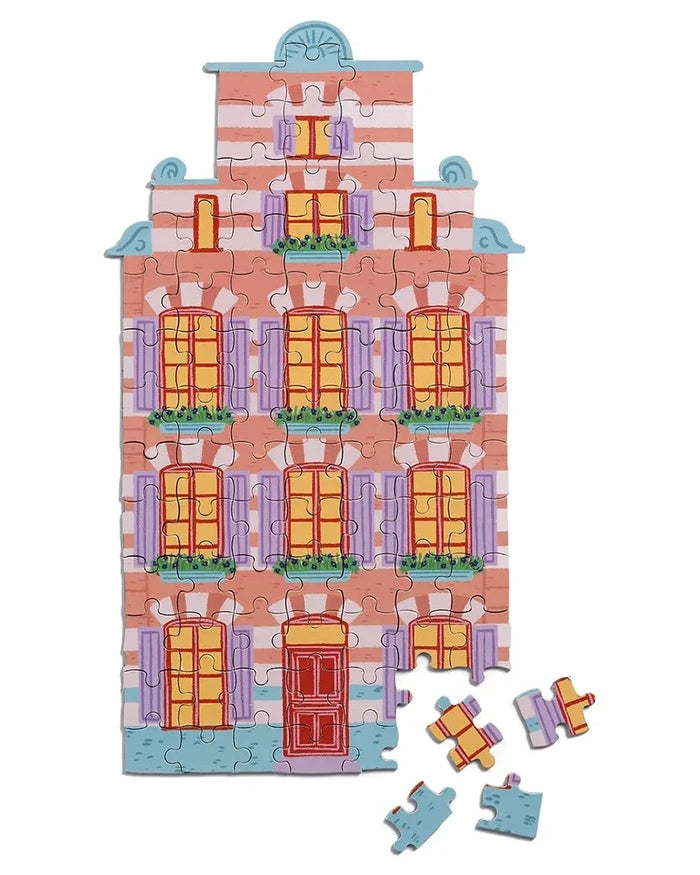 &k amsterdam Canal House Stairs 84 Parça Puzzle