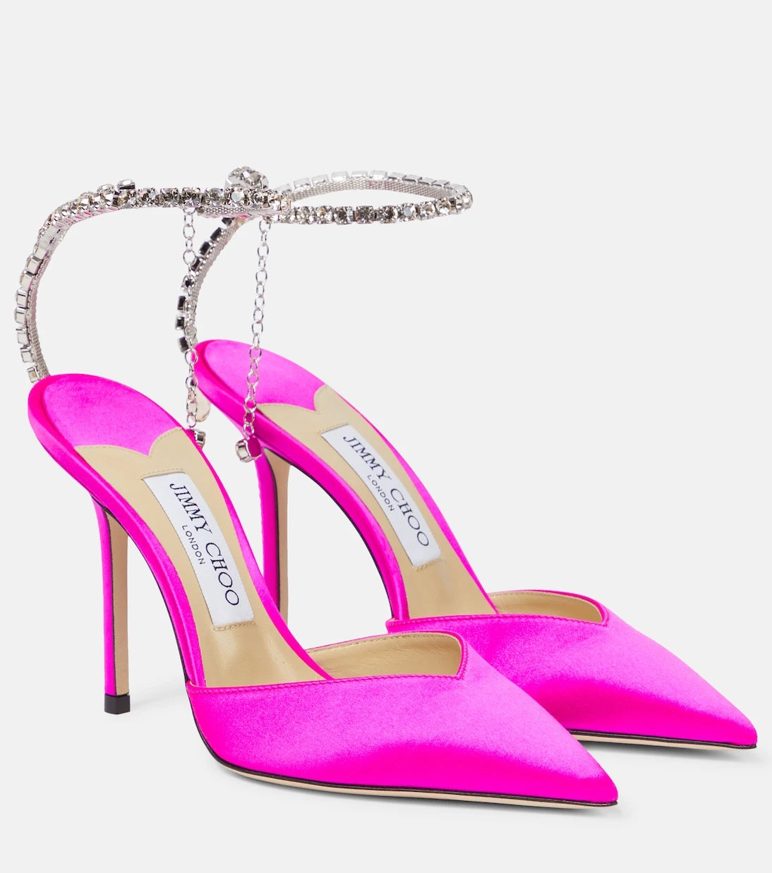 Jimmy Choo - Saeda 100 embellished satin pumps