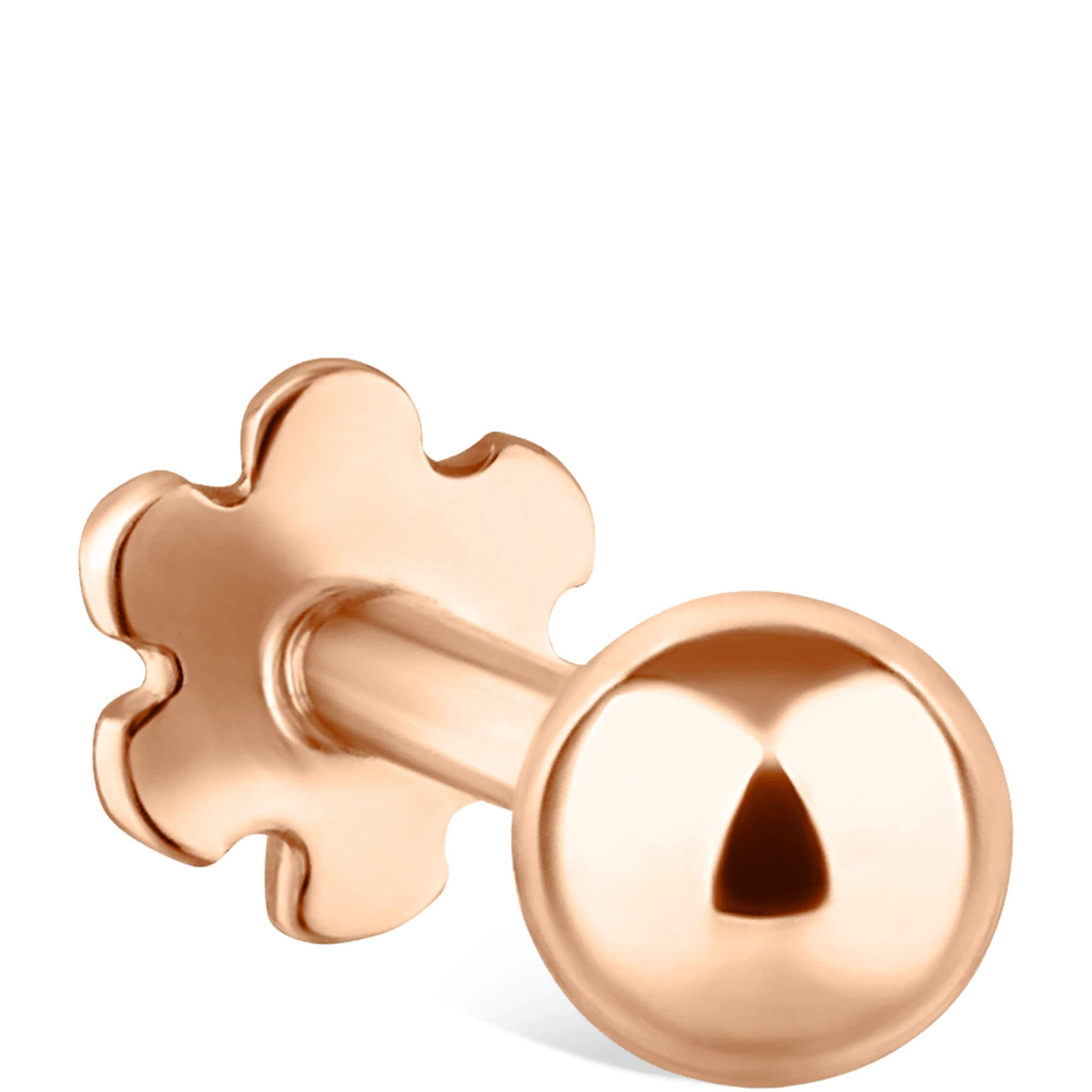 Rose Gold Ball Threaded Stud Earring (3mm)