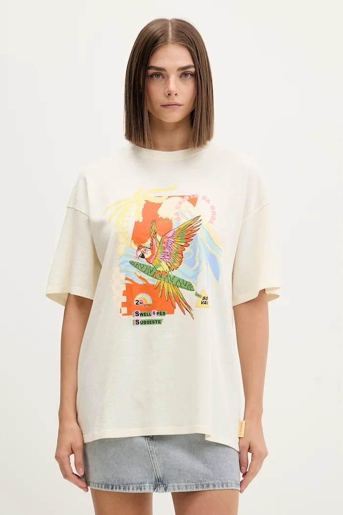 Rip Curl pamuklu kadın tişört FARM RIO