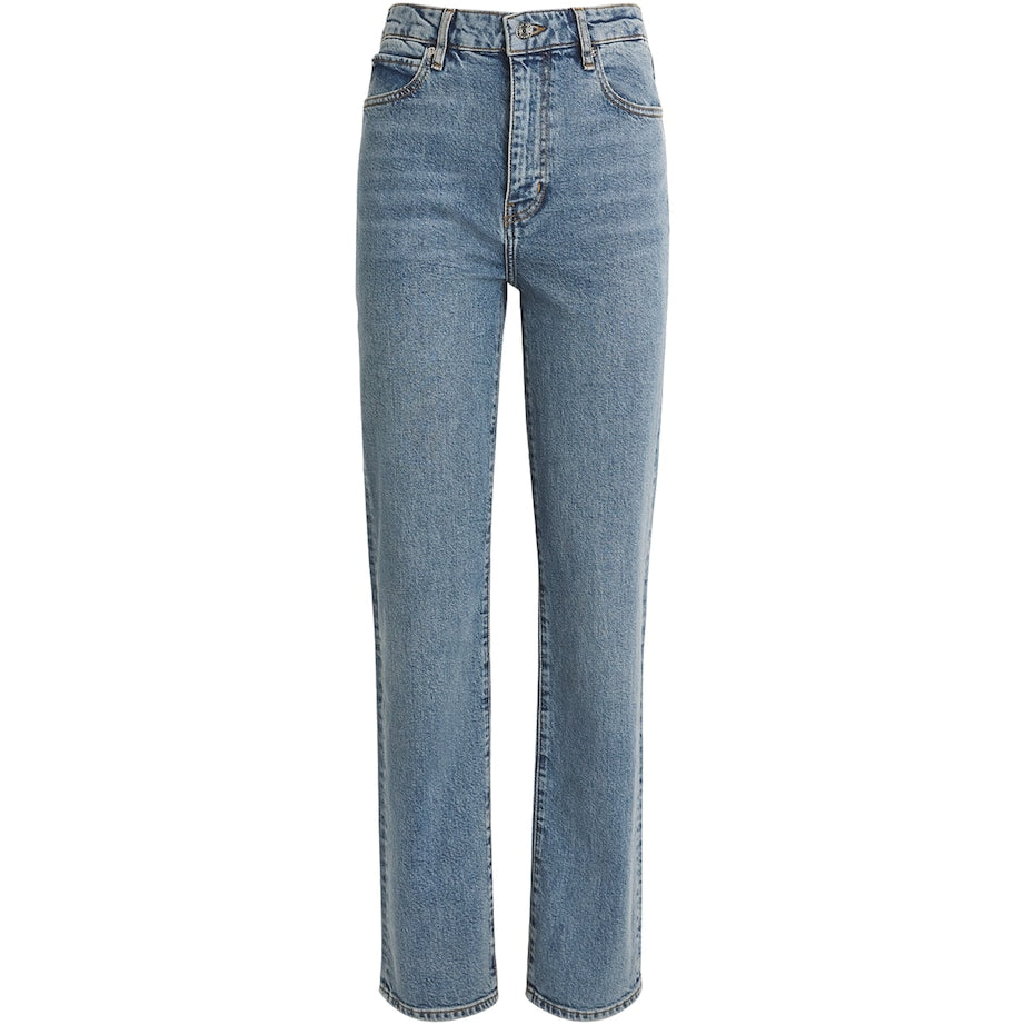 FRAME Navy The Ruler Straight-Leg Jeans