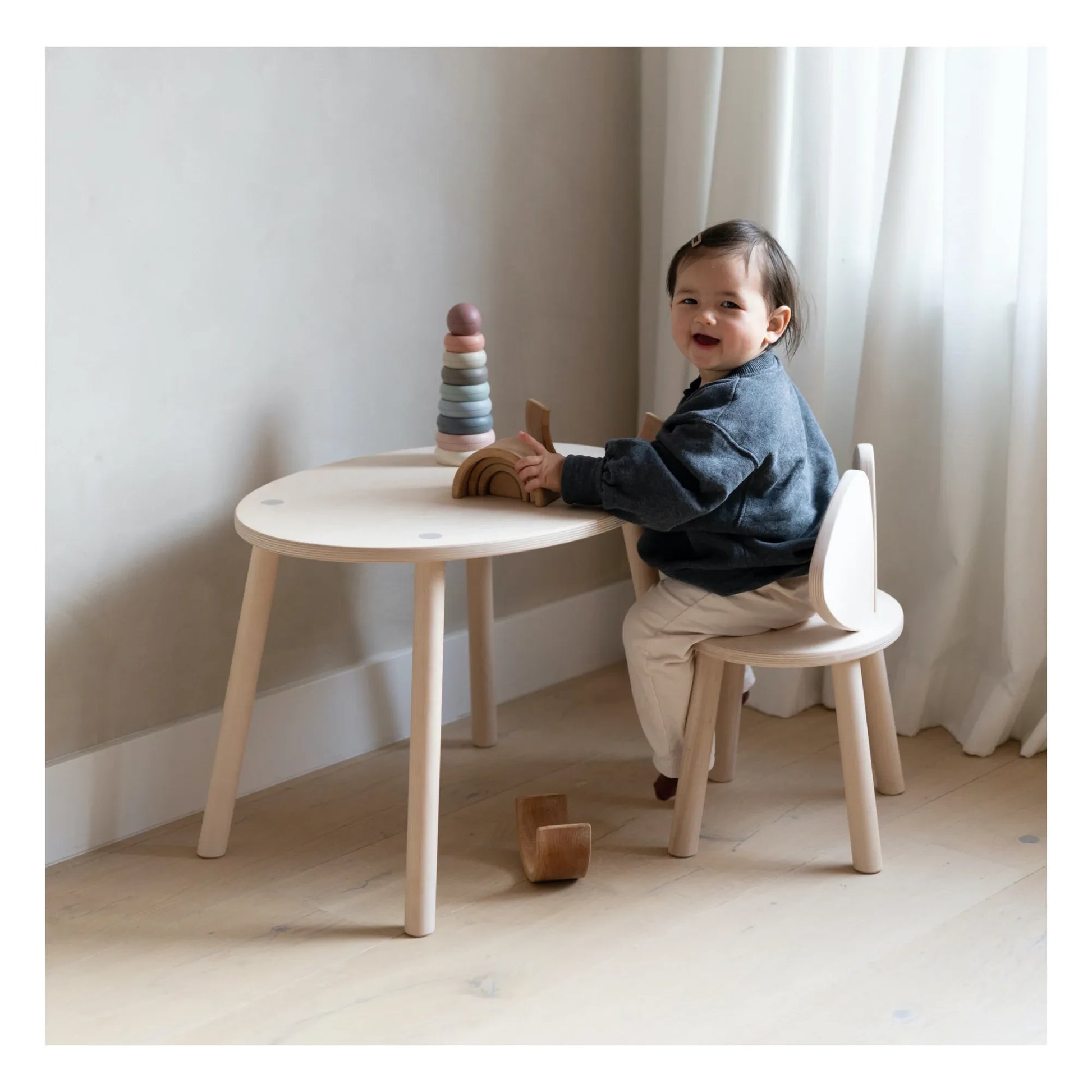 Nofred - Birch Mouse Table and Chair | Bouleau