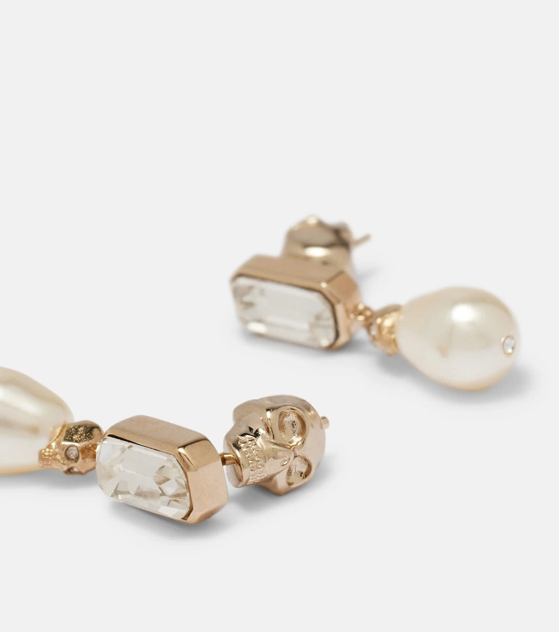 McQueen - Skull embellished drop earrings