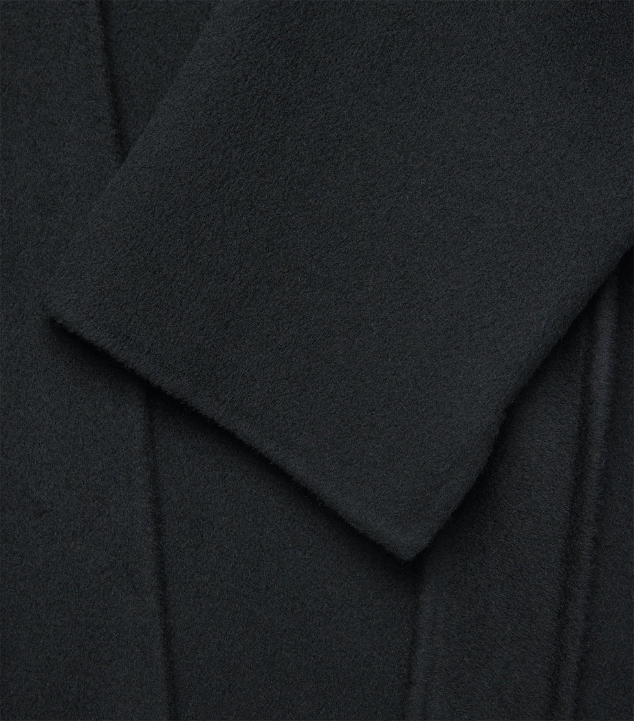 Max Mara Black Virgin Wool-Cashmere Wrap Coat