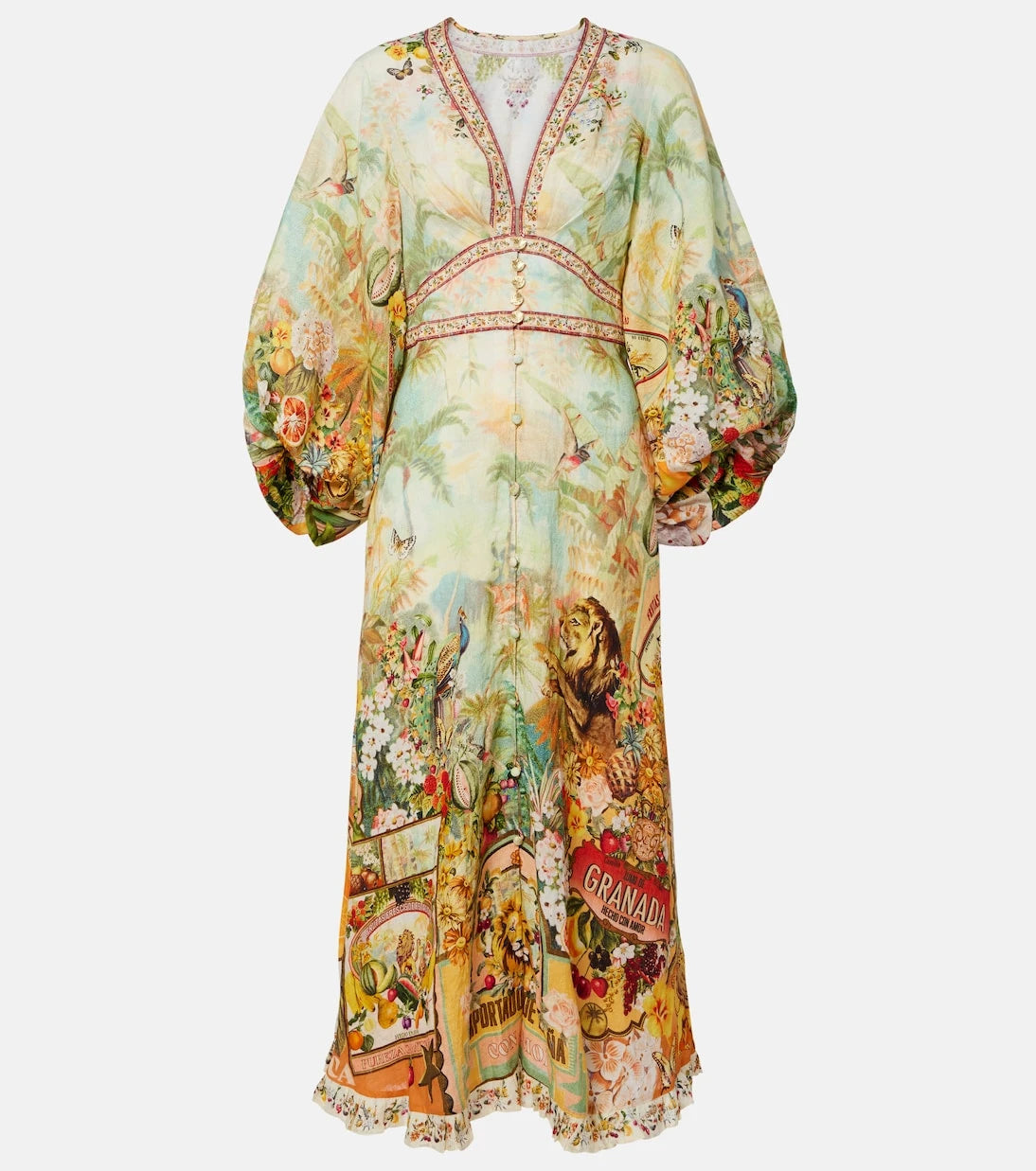 Camilla - Printed linen maxi dress