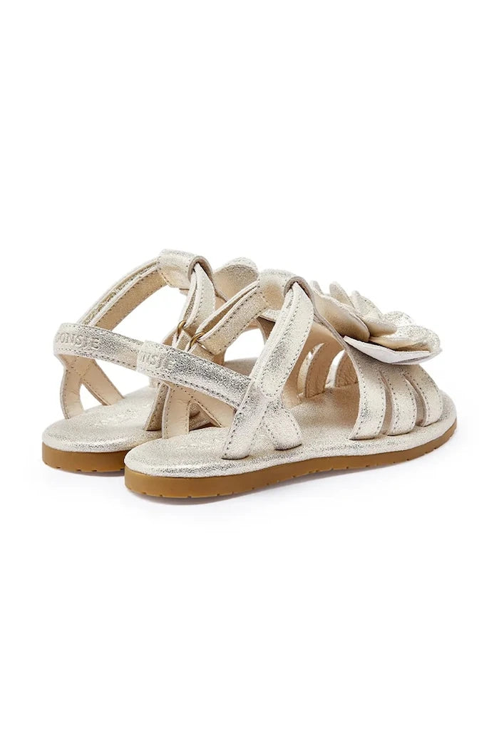 Детски сандали от кожа Donsje Iles Fields Sandals Shimmer Buttercup