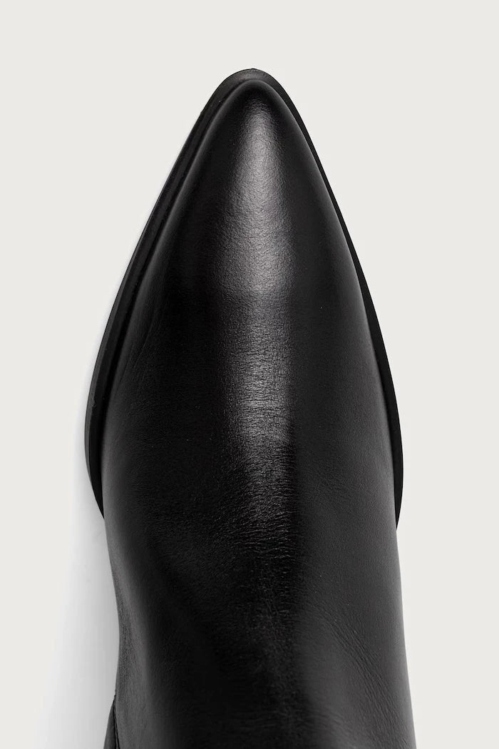 Diz altı kadın deri çizmeler Black calf 80