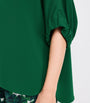 Max Mara Green Crepe Boat-Neck Blouse