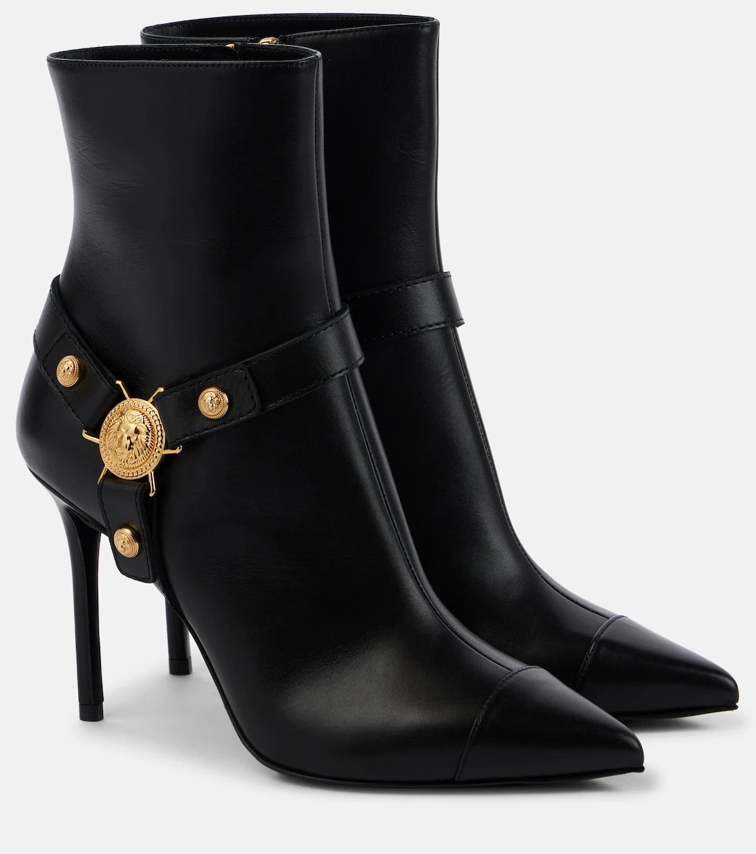 Balmain - Eva leather ankle boots
