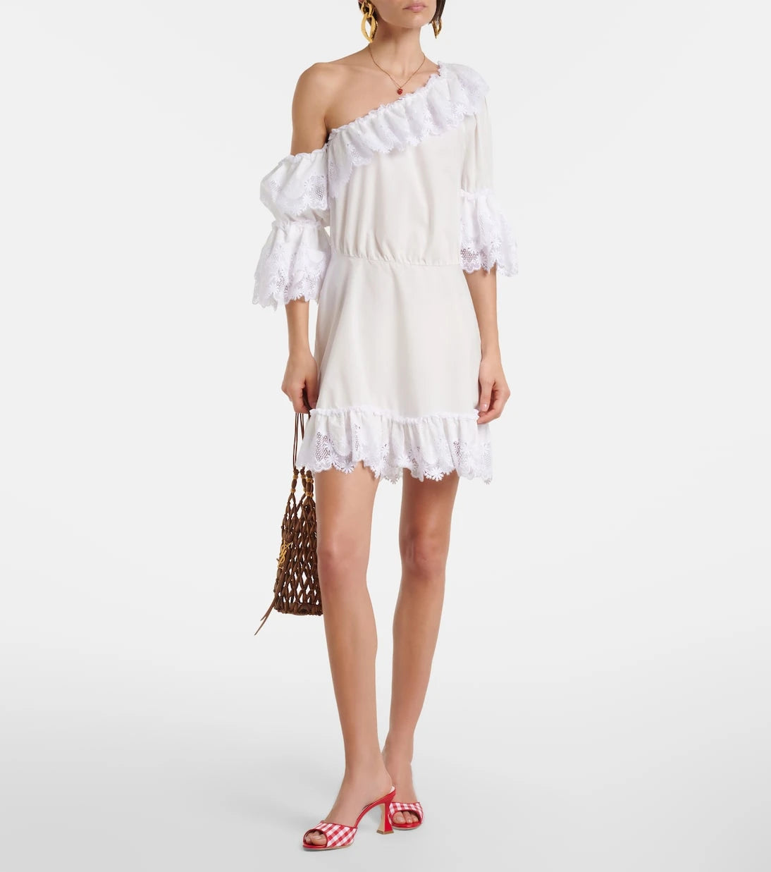 Manolo Blahnik - Jadara leather-trimmed gingham mules