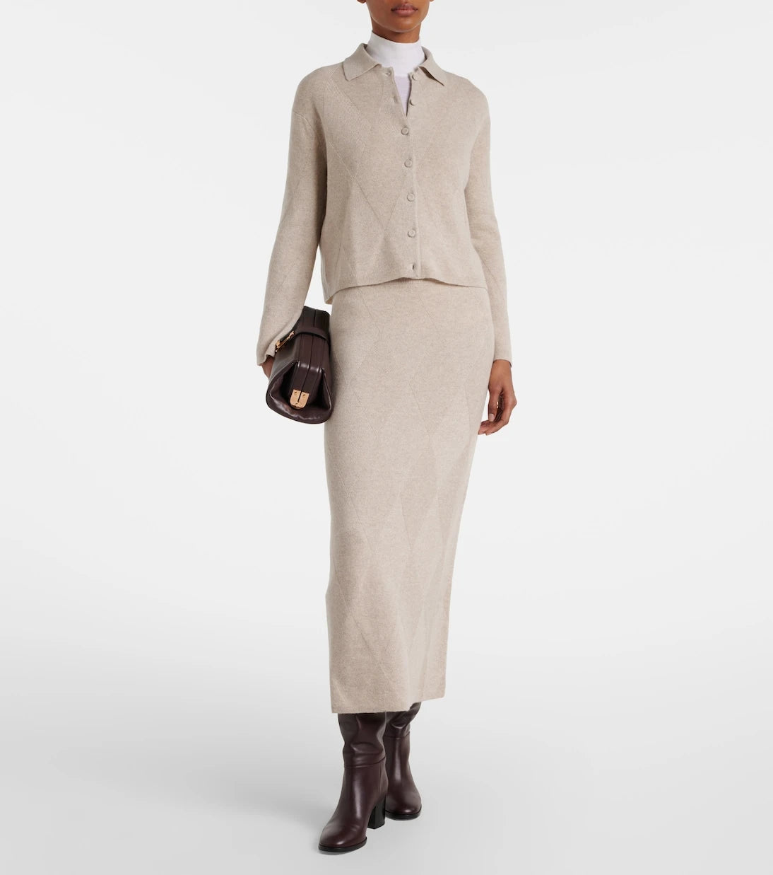 Max Mara - Bombo argyle cashmere cardigan