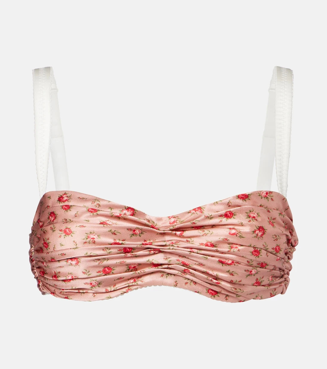 Dolce&Gabbana - Floral draped silk satin bra